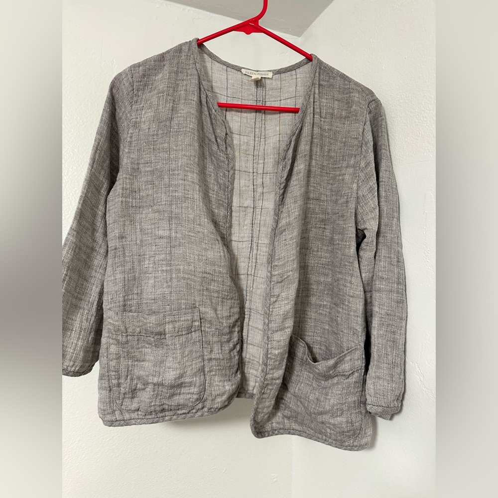 💸SALE💸 Eileen Fisher Linen Blend Open Jacket
